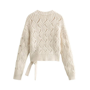 Cute Bohemian Knitted Women's Pullover Sweater | Sizes S-L