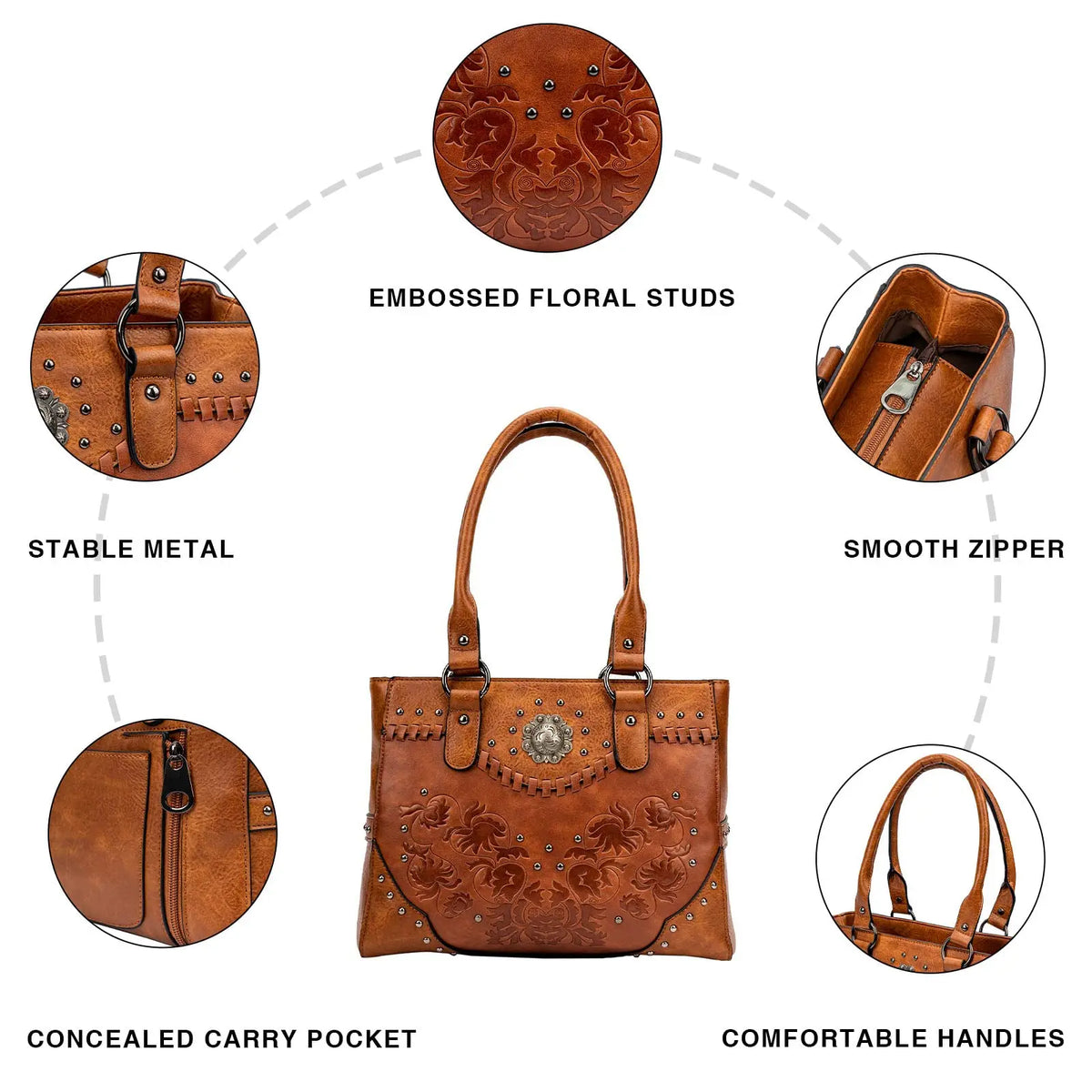 Western Hippie Styled Leather Shoulder Bag | 4 Colour Options