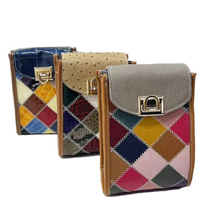 Genuine Leather Cute Patchwork Messenger Bag | Various Colours