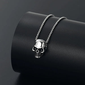 Skull Cremation Urn Necklace | Black & Silver Options