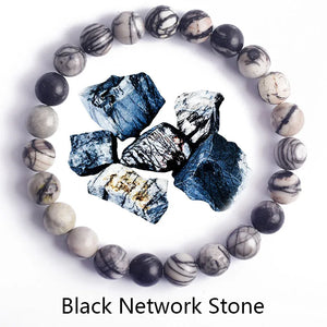 Genuine Natural Stone Bracelet Man Natural Flower Green Gemstone Beads Jewelry for Women Bohemia Style Elastic Bangle Wholesale
