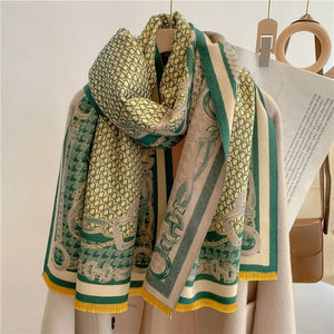 Bohemian Hippie Double - Sided Jacquard Shawl | Imitation Cashmere Scarf | 180x65cm | Lightweight Warm Wrapsc