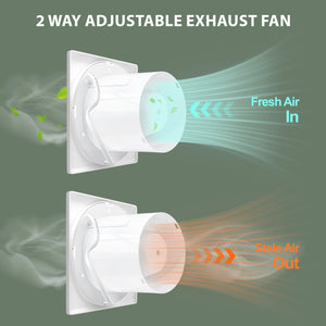 4W ECO-Friendly Two-Way Bathroom Exhaust Fan with Remote Control | Wall or Window Mount