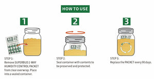 10 Pack | 2-Way Humidity Control Packs | 4g or 8g | 62% RH Moisture Balancers | Keeps Herbs, Spices & Flower Buds Fresh