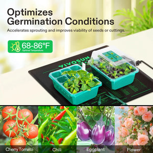 Seedling Heat Mat & Thermostat Combo | 10″ x 20.75″ | MET Certified | Digital Temp Control 68–108°F | Waterproof Propagation Mat for Seed Starting & Cloning
