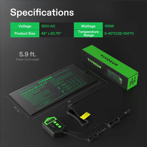 Seedling Heat Mat & Digital Thermostat Combo | 48″ x 20.75″ | Adjustable Temp Control 68–108°F | Waterproof Propagation Mat for Seed Starting & Cloning