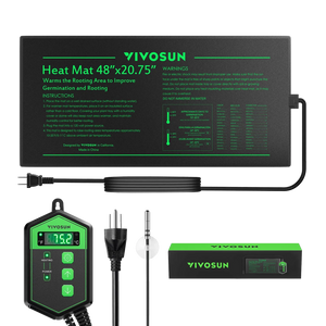 Seedling Heat Mat & Digital Thermostat Combo | 48″ x 20.75″ | Adjustable Temp Control 68–108°F | Waterproof Propagation Mat for Seed Starting & Cloning