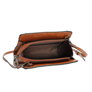 Embroidered & Studded Bohemian Leather Cross Body Bag