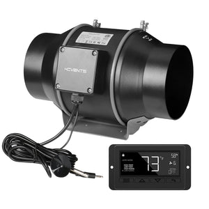 6 Inch Inline Fan With Digital Humidity + Temperature Control | Professional Series