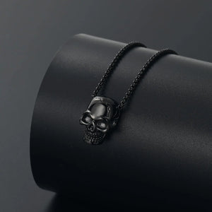 Skull Cremation Urn Necklace | Black & Silver Options