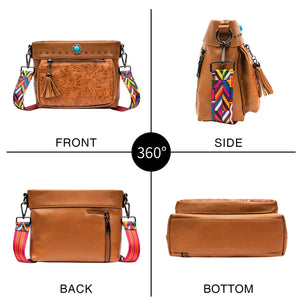 Hippie Bohemian Festival Bag With Turquoise Stone And Tassels