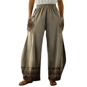 Hippie Styled High Waisted Pants With Loose Wide Legs | Sizes S - XXXL