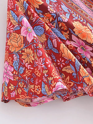 Vintage Hippie Styled V-Neck Boho Dress | Sizes S-XL