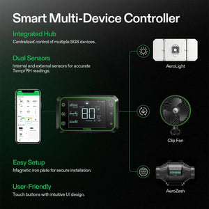 Smart Ventilation Kit Pro 6″ | AeroZesh T6 Inline Fan + WiFi Temp & Humidity Controller + Carbon Filter + Ducting | Quiet 408 CFM Airflow for Grow Tents