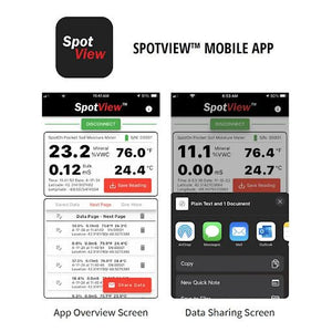 SpotOn Pocket Soil Moisture Meter | VWC + EC (Bulk & Pore) + Temperature | Bluetooth to SpotView App | Backlit Display | IP64 Rain/Dust Rated
