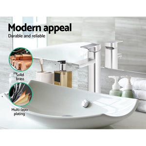 Cefito | Bathroom Basin Mixer Tap | Square Tall Faucet | Vanity Laundry | Chrome