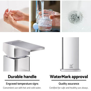 Cefito | Bathroom Basin Mixer Tap | Square Tall Faucet | Vanity Laundry | Chrome