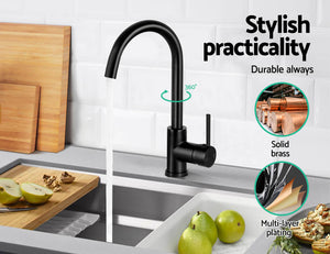 Cefito | Kitchen Mixer Tap | Mixer Round Sink Faucet | Basin Laundry | Black