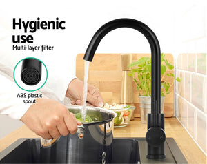 Cefito | Kitchen Mixer Tap | Mixer Round Sink Faucet | Basin Laundry | Black