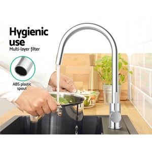 Cefito Kitchen Mixer Tap | Round Sink Faucet | Basin Laundry | Chrome