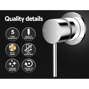 Basin Mixer Wall Tap | Round | Brass Faucet | Shower | Bathtub | Chrome