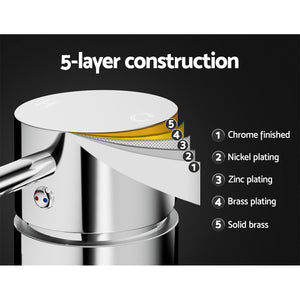 Basin Mixer Wall Tap | Round | Brass Faucet | Shower | Bathtub | Chrome