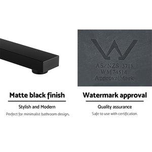 Cefito | Bathroom Mixer Spout | Wall Bath Tap | Square Swivel Bathtub | Black