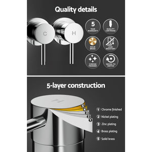 Basin Twin Tap | Wall Round | Brass Faucet | Shower Bathtub | Chrome