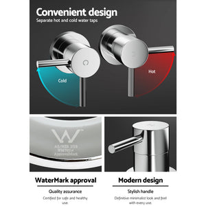 Basin Twin Tap | Wall Round | Brass Faucet | Shower Bathtub | Chrome