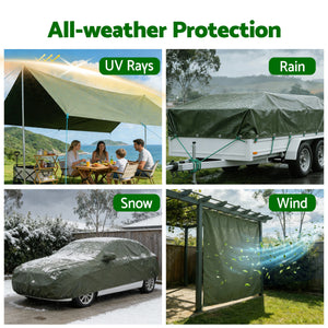 Canvas Tarp | 2x3m | 600GSM | Heavy Duty Water Resistant | Camping