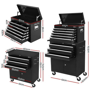 Tool Chest Trolley | 12 Drawer Storage Cabinet | Rolling Toolbox
