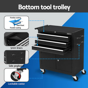 Tool Chest Trolley | 12 Drawer Storage Cabinet | Rolling Toolbox
