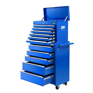 15-Drawer Tool Chest Trolley | 2-in-1 Garage Storage | Blue