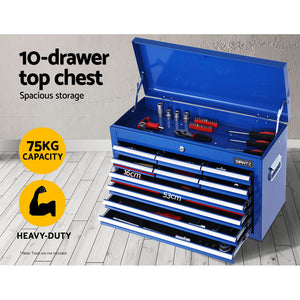 Tool Box Cabinet Chest | 17 Drawer Trolley | Garage Storage Box | Blue