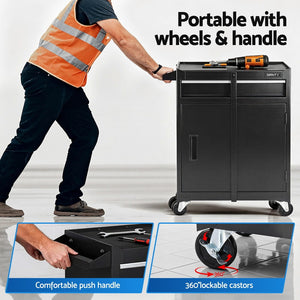 Rolling Tool Chest Cabinet | Workshop Garage Storage | Tools Organiser