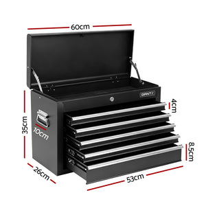 Tool Chest | 5 Drawer Lockable Cabinet | Garage Storage | Black