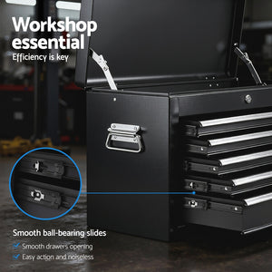 Tool Chest | 5 Drawer Lockable Cabinet | Garage Storage | Black