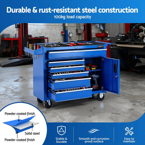 Tool Chest Trolley | 6 Drawer Rolling Cabinet | Wheels | Storage Organiser