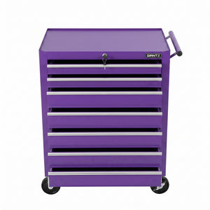 Tool Chest Trolley | 7 Drawer Garage Storage Cabinet | Purple