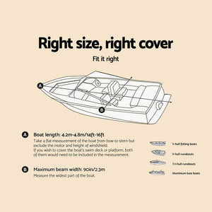 Seamanship Boat Cover | 14-16ft | Trailerable | Marine Grade 600D