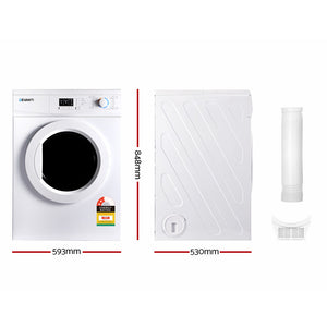 Devanti Vented Tumble Dryer | 7kg Capacity | White | Freestanding Electric Dryer