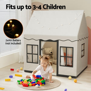 Play Tent | Castle with String Lights | Floor Mat | Side Pocket