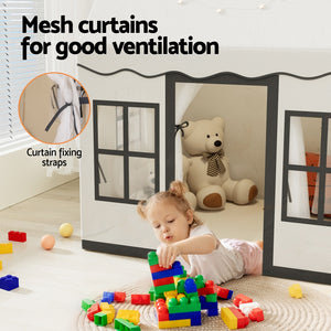 Play Tent | Castle with String Lights | Floor Mat | Side Pocket