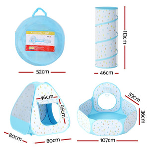 Play Tent | Pop Up Playhouse | Ball Pit Tunnel | Basketball Hoop | Blue