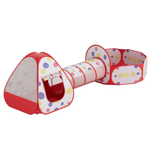 Play Tent | Pop Up Teepee Playhouse | Ball Pit Tunnel | Basketball Hoop | Red