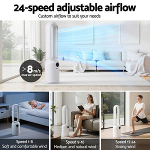 2-in-1 Bladeless Fan | Air Purifier | Remote Control | 88cm