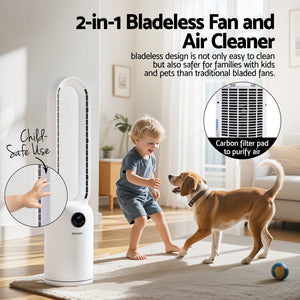 2-in-1 Bladeless Fan | Air Purifier | Remote Control | 88cm