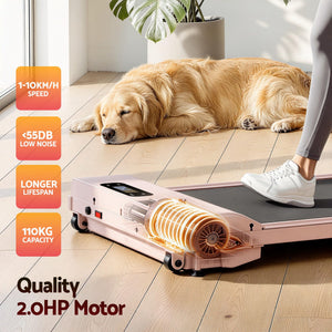Walking Pad Treadmill | 3-In-1 Under Desk Treadmill with 12% Incline | Pink