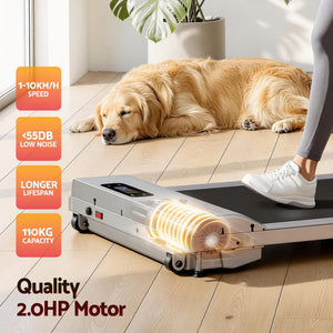 Walking Pad Treadmill | 3-In-1 Under Desk Treadmill with 12% Incline | Silver