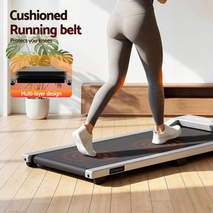 Walking Pad Treadmill | 3-In-1 Under Desk Treadmill with 12% Incline | Silver